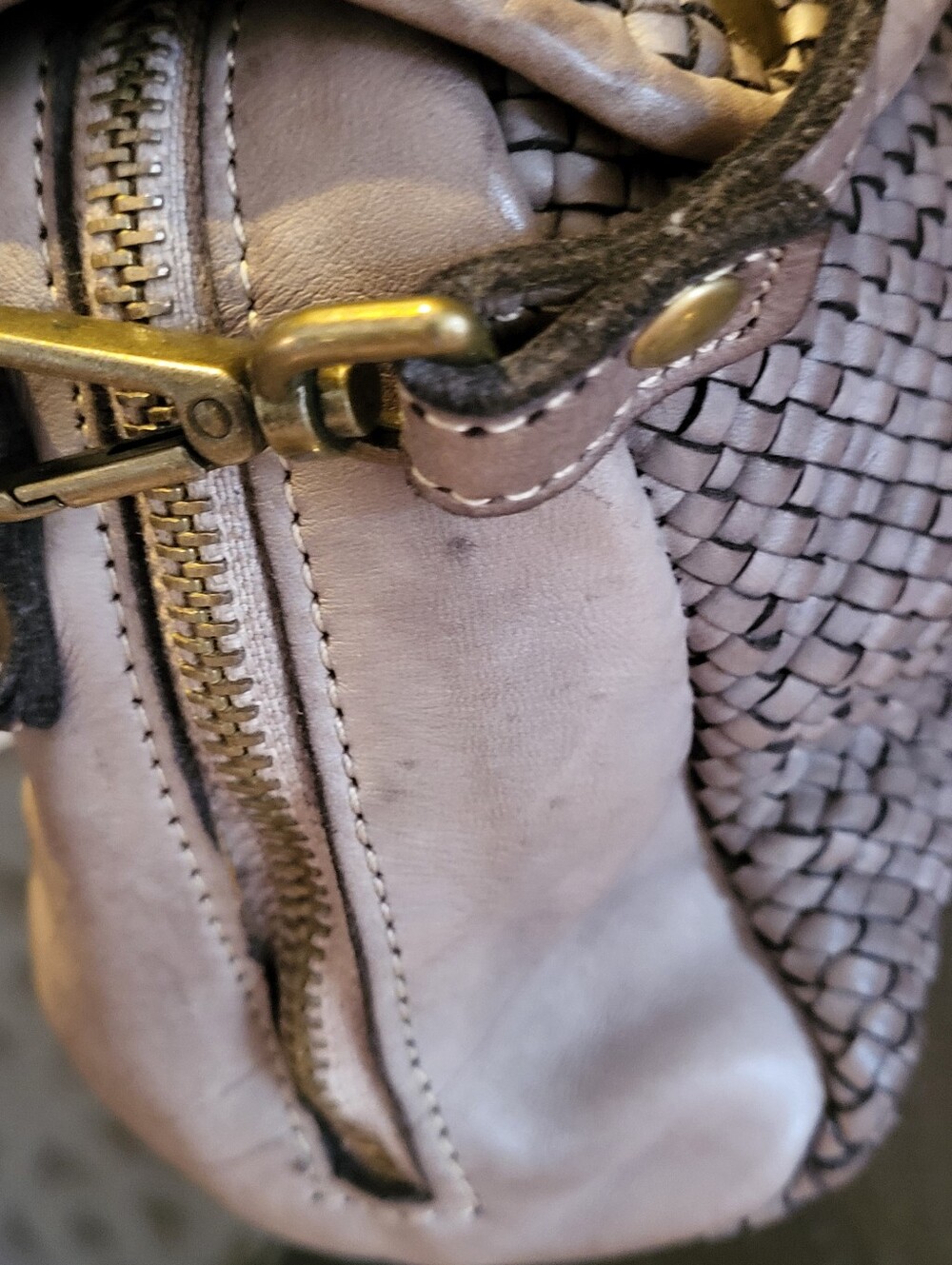 Bolsa Nova Lilly Mini Bag Mushroom Woven Leather Made In Italy - Picture 13 of 14
